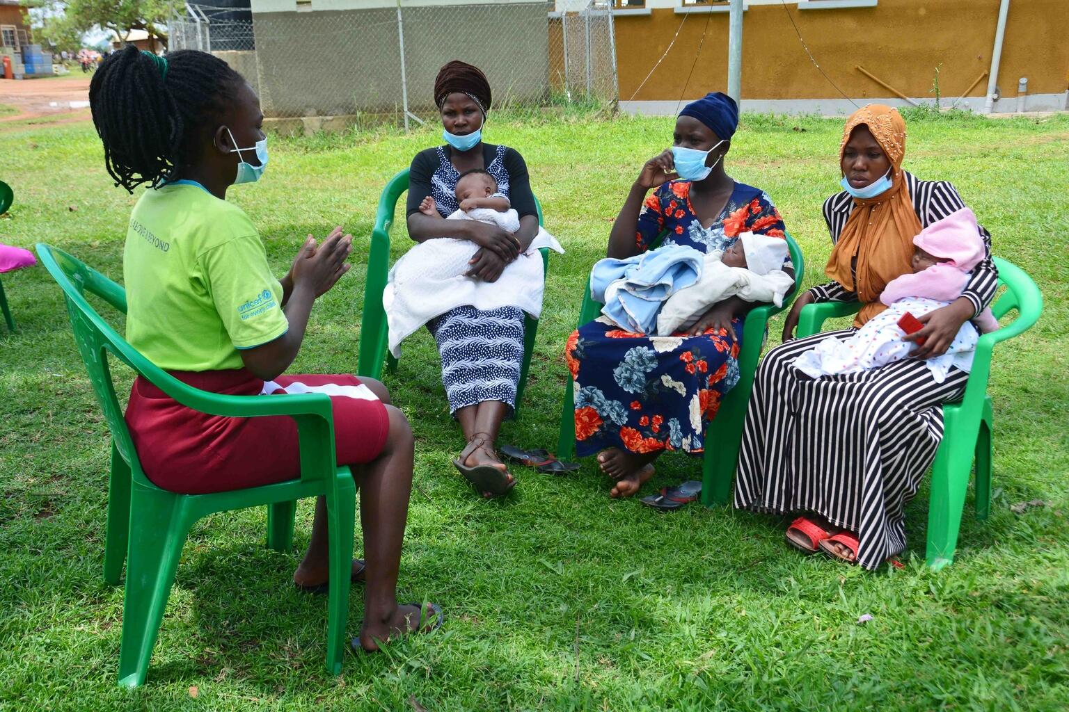 A group antenatal care meeting in Uganda