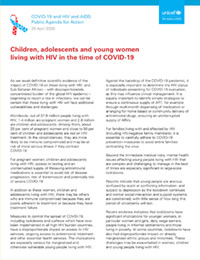 Children, adolescents and young women living with HIV in the time of COVID-19