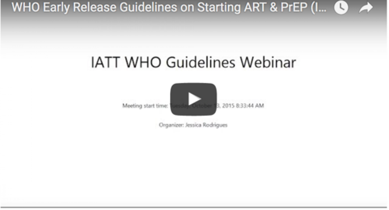 Image of IATT Webinar WHO Guidelines 2015 Update